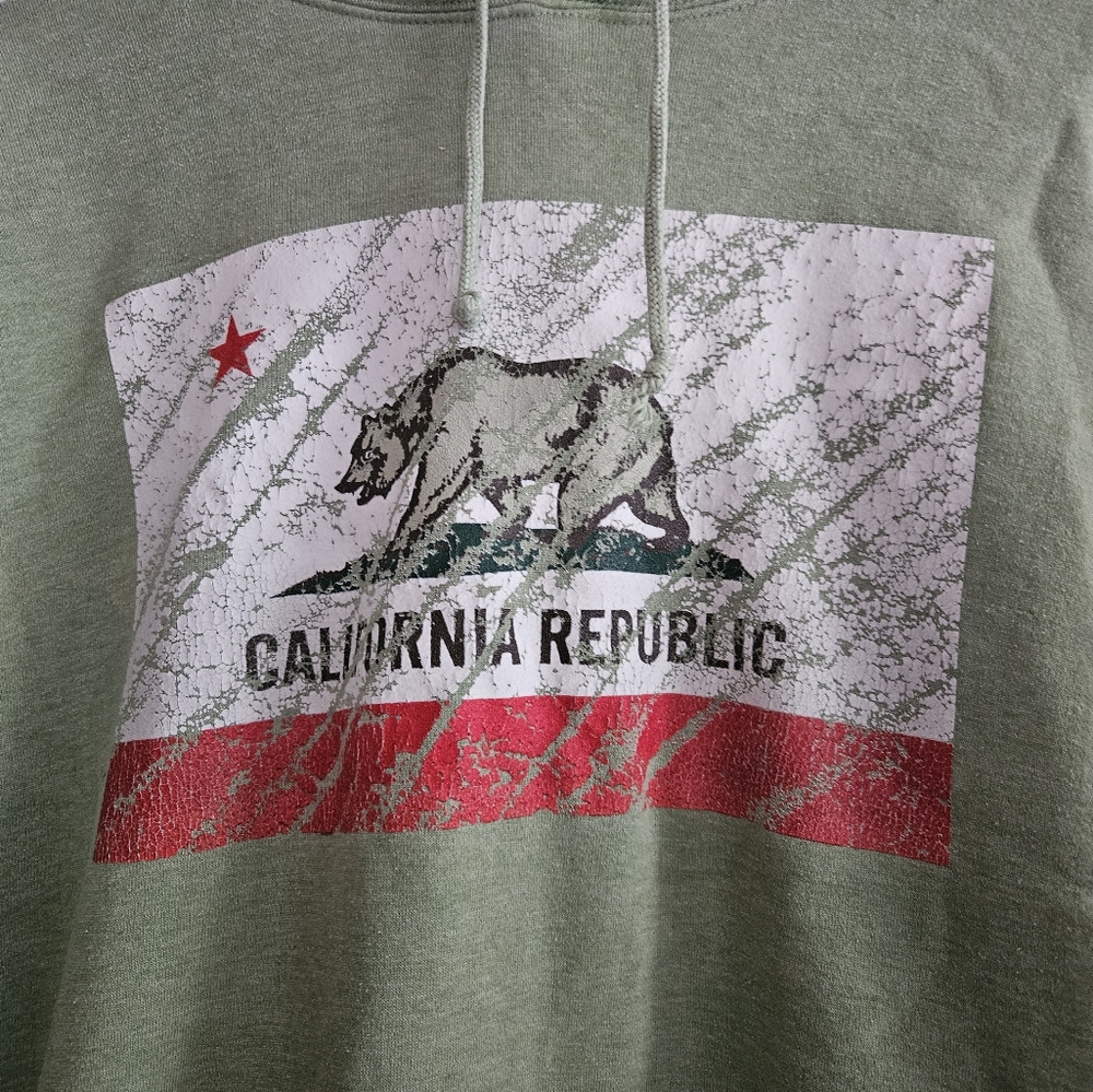 California Repiblic Men's Light Green Hooded Sweatshirt Size XXL - Picture 3 of 5